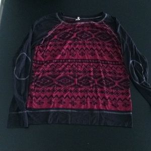 Large long sleeved womens shirt with tribal print